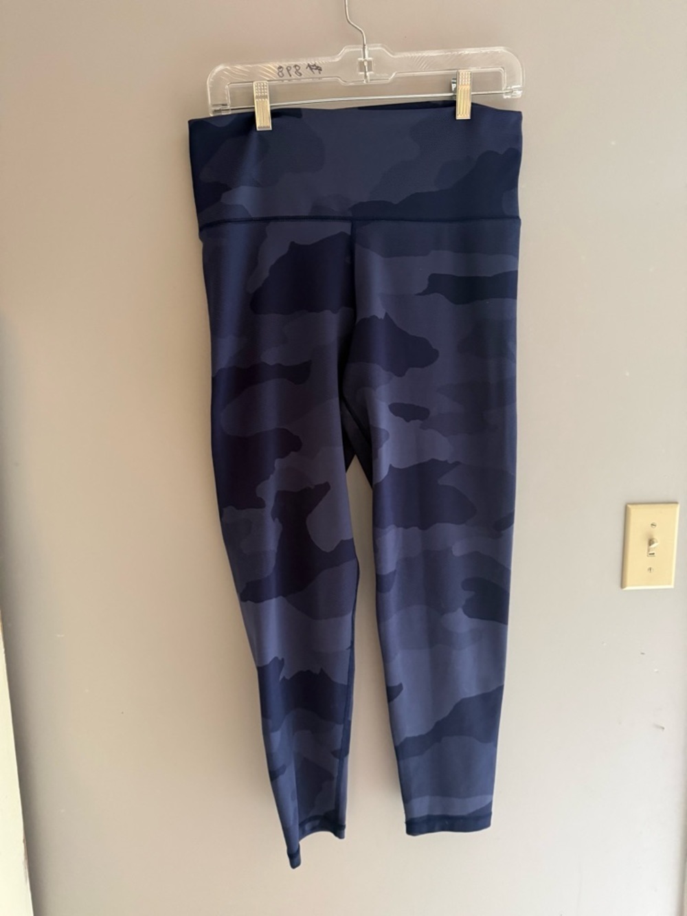 Aerie Chill Play Move Women’s Blue Camo Cropped Leggings SZ XL High Waisted